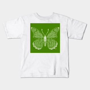 green butterfly ecopop art Kids T-Shirt